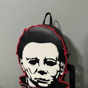 Black and Red Graphic Backpack